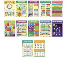 Set of 16 EDUCATIONAL POSTERS FOR KIDS AND PRESCHOOLERS.