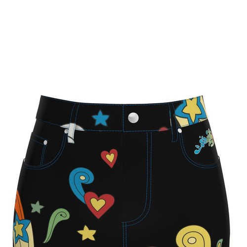 SimiShoo Floral Fantastic Retro Denim Skirt - Picture 6 of 6