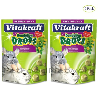 Vitakraft Drops w Dandelion Treat for Chinchillas 5.3 Oz 2 Pack
