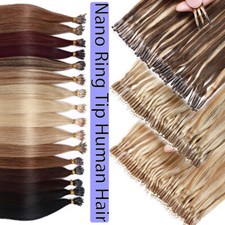 Nano Ring Beads Hair Extensions 100 Remy Human Hair Micro Loop Beads I Tip 150G