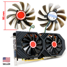 Full Set GPU Fans 95mm XFX 580 590 Vega 56 64 CF1010U12S  US Seller, Fast Ship 