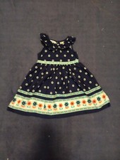 BLUEBERI boulevard Dress Size 2T Blue White Pink Flower Design