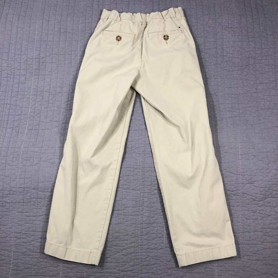 Tommy Hilfiger Pantalones Niña 12 Tostado Chino Clásico Caqui Escuela Preppy Pierna Completa Foto 2 de 4