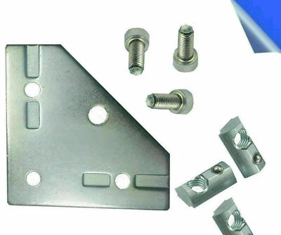 ALCLIPTEC Knotenblech Verbinderplatte Metall Nut 8 für 30er & 40er Aluprofile