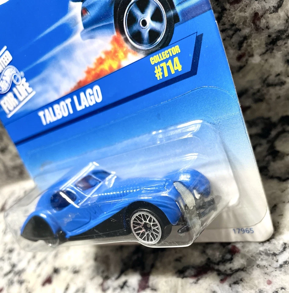 Hot Wheels 1998 Talbot Logo #714 Extremely Rare HTF + Protector Blue Car - Image 3 of 4