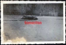 H4 WW2 ORIGINAL GERMAN WEHRMACHT PHOTO OF ABANDONED VEHICLE