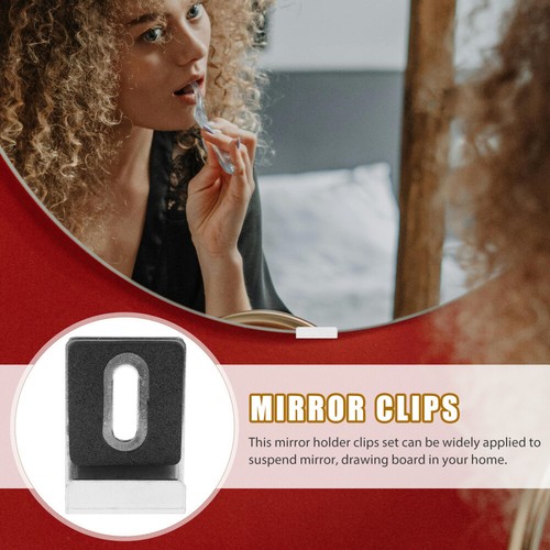 4 Pcs Mounting Holder 4PCS Clips Stainless Steel Mirror Bathroom - Picture 7 of 12