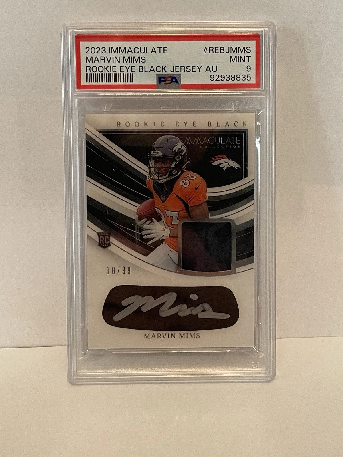 Marvin Mims Panini Immaculate Collection Immaculate Rookie Eye Black Jersey Autographs #REBJMMS Base