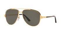 New Cartier Pilot CT 0192 S 001 Sunglasses Gold Black Grey Polarized Lens 60mm