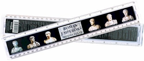 RULER PLASTIC 30cm ROMAN EMPERORS HISTORY PICTURES ON FRONT TIMELINE on REVERSE - Picture 1 of 1