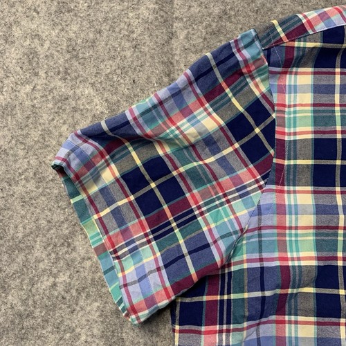 Ralph Lauren Shirt Mens L Multicolor Plaid Flesh Pony Short Sleeve - Picture 7 of 16