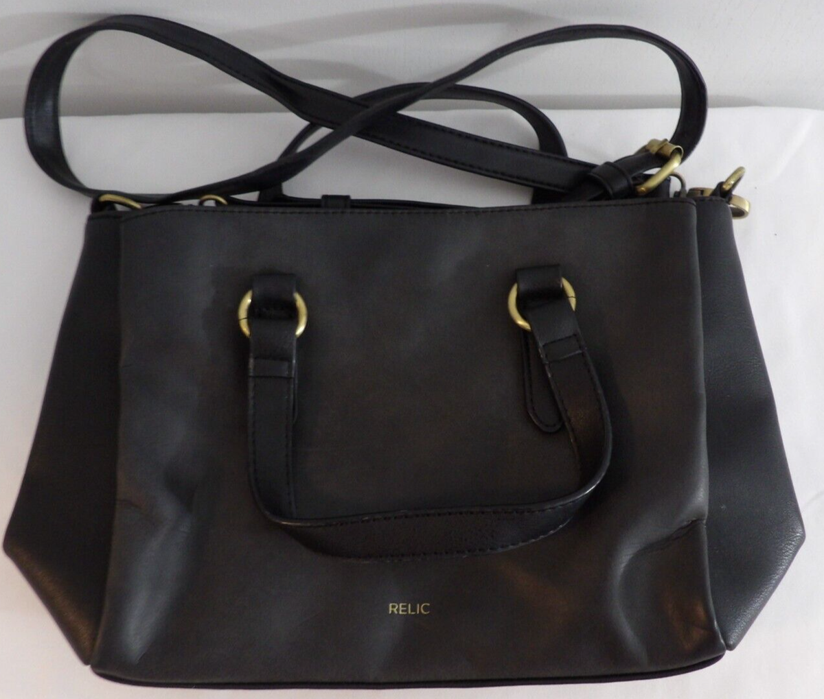 RELIC BY FOSSIL BLACK FAUX LEATHER PURSE HANDBAG SHOULDER