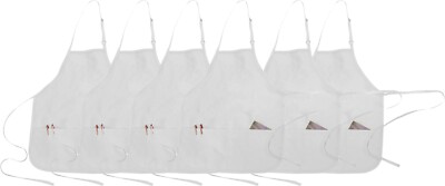6 Pack Adjustable Restaurant Apron Front Pockets Commercial Fast Food Kitchen