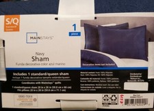Mainstays blue Quilted Standard/ Queen Pillow Sham 1 Piece