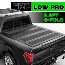 6.5FT 4-Fold FRP Low Profile Hard Tonneau Cover For 09-18 Dodge Ram 1500 2500