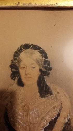 1842 PAIR FRAMED PORTRAIT MINIATURE PAINTINGS- THOMAS ALFRED WOOLNOTH 1785-1857 - Picture 8 of 12