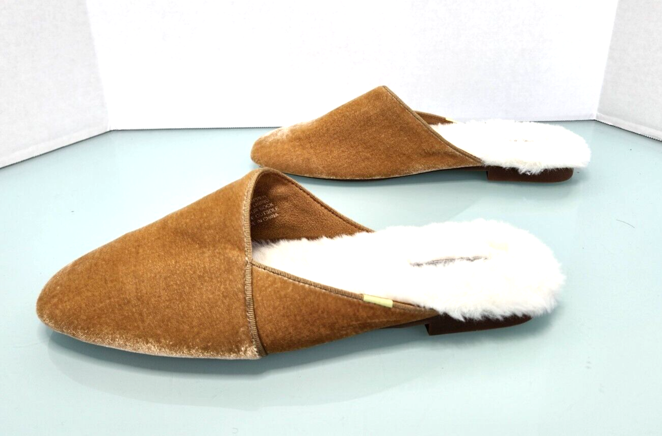PANTOFOLA D’ORO LUVONS the devon velluto cammello mules scarpe slip on ciabatte di lusso nuove taglia 10
