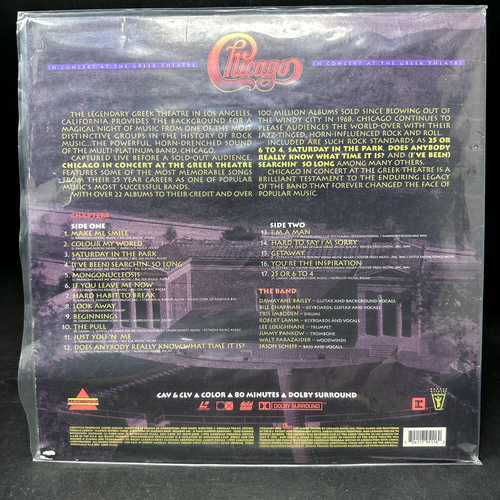 Chicago in Concert at The Greek Theatre Laserdisc - Rare - Foto 3 di 6