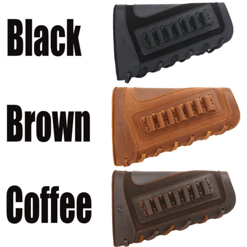 Leather Suede Rifle Buttstock Hunting Shotgun Cheek Rest for.308.22LR 12GA.30-30 - Picture 37 of 71