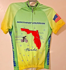 V-Gear Northrop Grumman Florida Cycling Jersey Mens Large Retro Road Bike Shirt