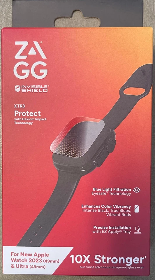 Zagg InvisibleShield Clear Apple Watch Ultra, Watch Size: 49mm Screen Protector