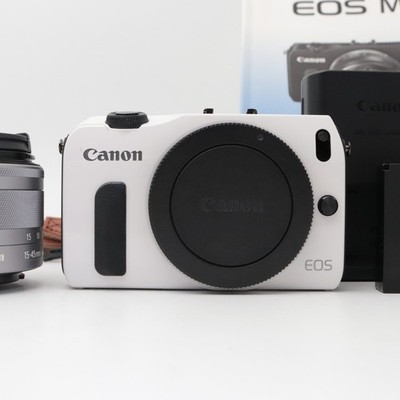 Canon EOS M Mirrorless Digital Camera White EF-M 15-45mm IS STM Lens Kit #2580