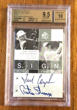 Fred Couples Curtis Strange 2002 SP Authentic Sign of the Times Dual Auto 9.5/10
