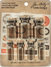 Glass Apothecary Vials with Corks 7/Vial Pack, Includes 20 Vintage Labels and 7