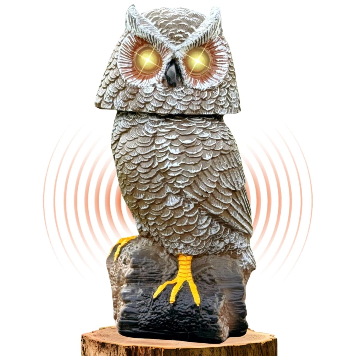 Solar Powered Garden Owl with Motion Detection, Rotating Head