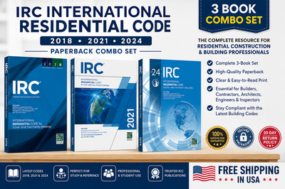 IRC International Residential Code 2018 2021 2024 Paperback 3 Combo Set ICC