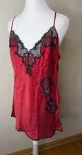 Vintage Victoria's Secret Gold Label Silk Slip Dress Women  s Size Large Red