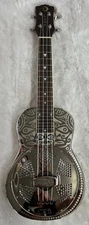Luna TIKI RES Ukenator Concert Tiki Resonator Ukulele with case