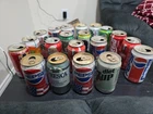 Vintage Soda Can Lot of 20 Cans 7UP Coca Cola Pepsi Mountain Dew Fresca+++