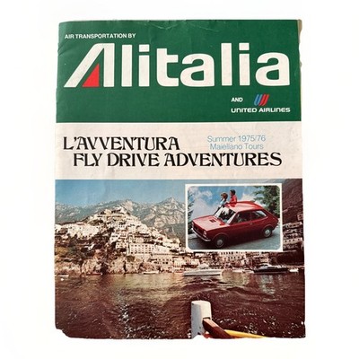 Vintage Alitalia United Airlines 1975 1976 Maiellano Tours Travel Brochure