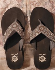 Yellow Box Salima Women's Sandals Size 8.5 / Sparkly Rhinestones/ Wedge