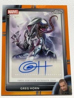 2026 Topps Chrome Marvel Auth Autograph Greg Horn AA-GH Spider-Gwen Orange /25