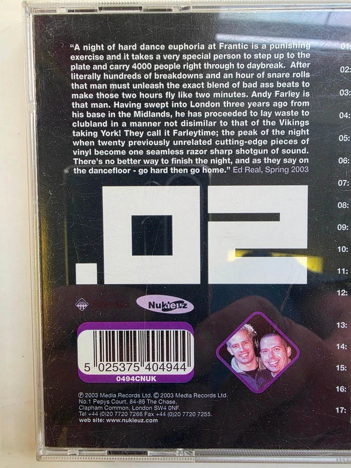 Frantic Residents 02 Mixed Andy Farley CD Album Nukleuz Hard Dance 2003 dance Foto 4 de 4