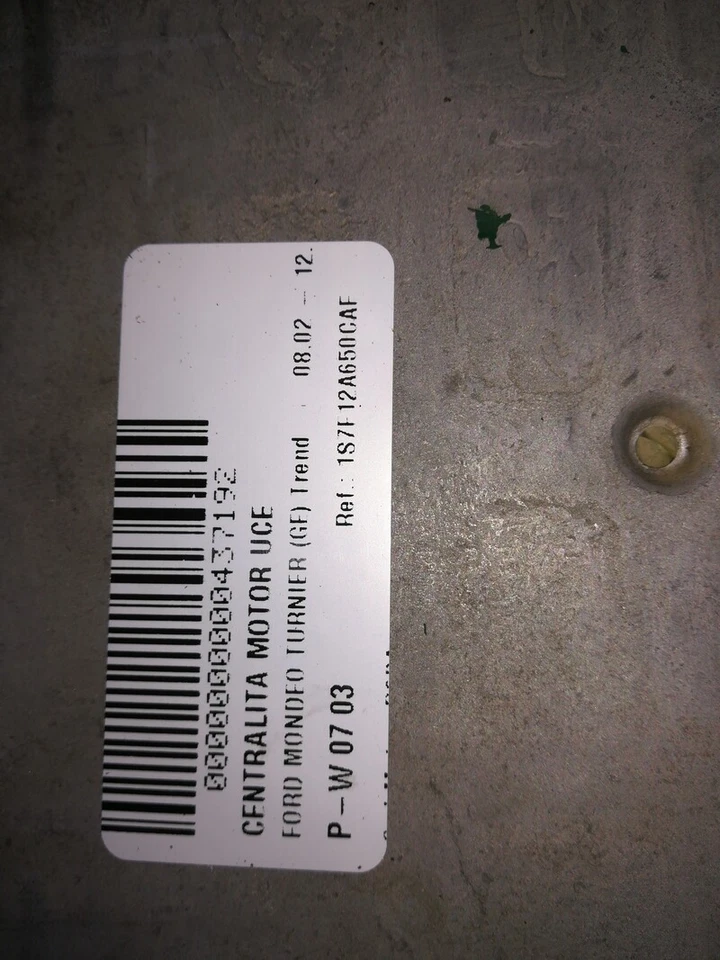 1S7F12A650CAF centralina motore FORD MONDEO III TURNIER 2.0 16V TDDI 437192 - Immagine 4 di 4