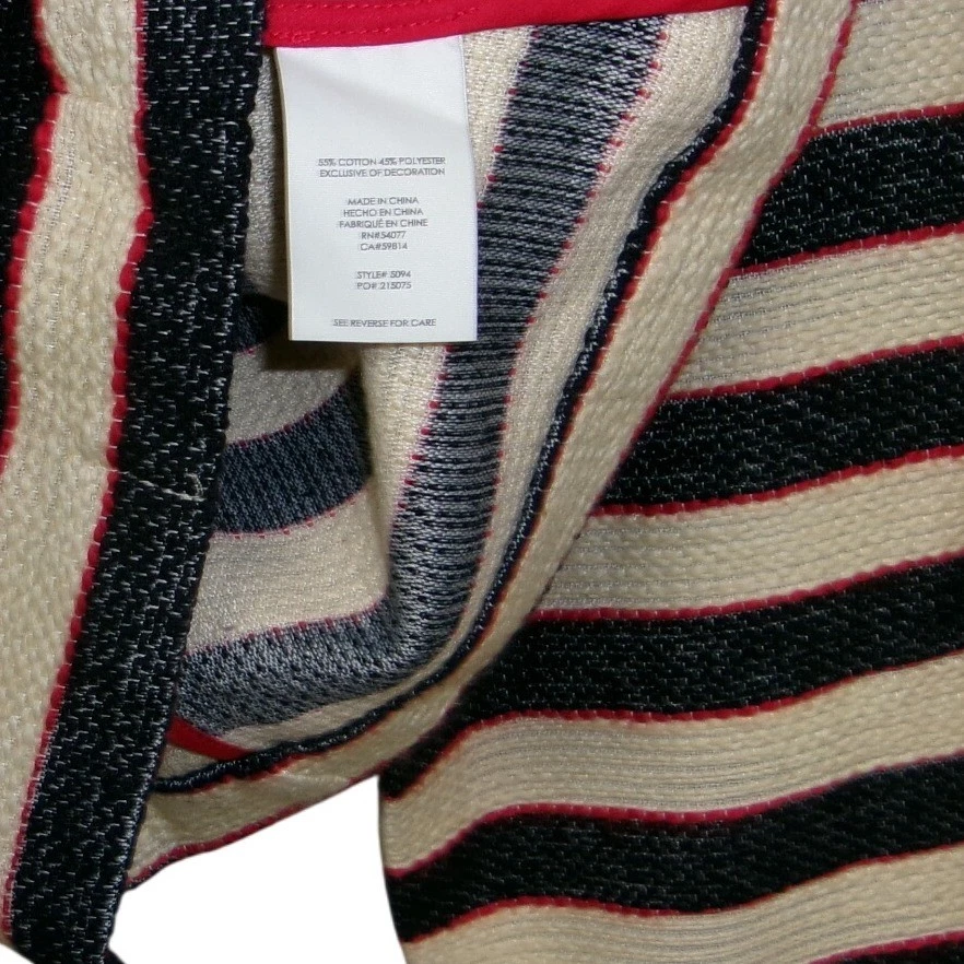 Cabi 女式条纹双排扣西装外套金色纽扣 14 全新带标签 — 第 3/4 张图片