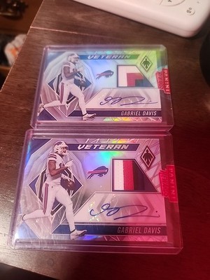 Gabriel Davis 2022 Phoenix Football  Set Of 2 Trading Cards Auto Patch