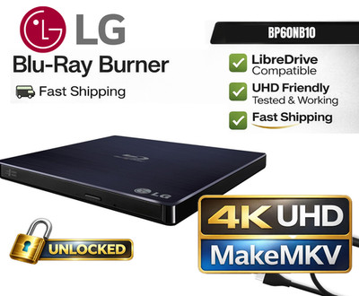 LG BP60NB10 UHD Friendly External Optical LibreDrive 4K Blu-ray MakeMKV