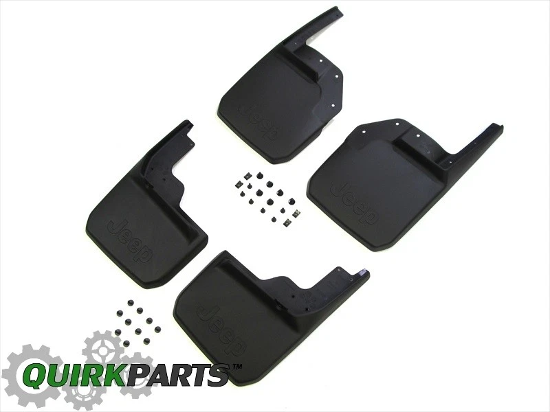 2007-2018 Jeep Wrangler JK Front & Rear Molded Splash Guards Mud Flaps Mopar Foto 2 de 4