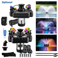1HP 15000GPH 750W Pond Fountain Aerator Floating Pump w/ 2 or 4 light,Optional
