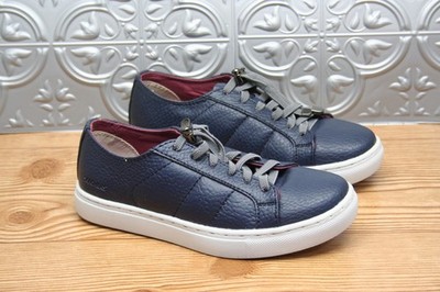 New Skechers Integro-Venice Blue Leather Skate Sneakers for Boys 12 T G14