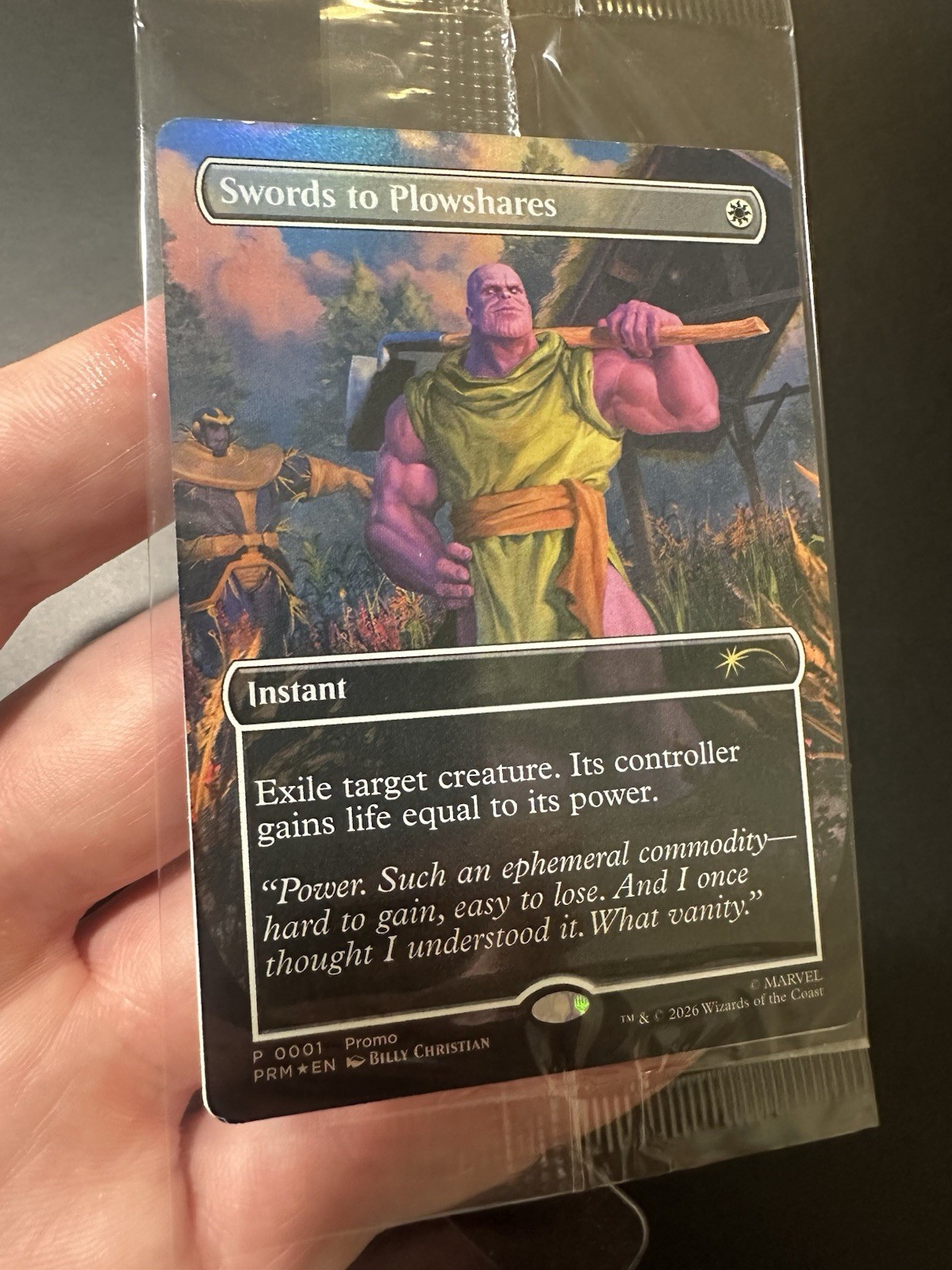 Swords to Plowshares (Borderless) Thanos Insert PSA Mag MTG Promo Sealed Marvel view 2