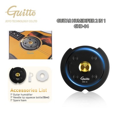GUITTO Guitar Humidifier Acoustic Soundhole Cover, 2 in 1 Humidity 4'' to 4.3''