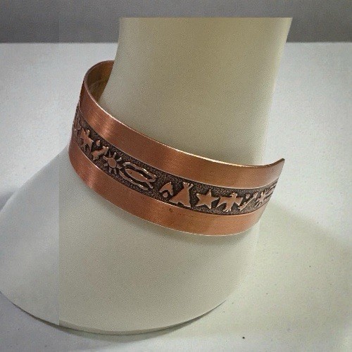 Embossed Nature Tribal Themed Adjustable Solid Co… - image 2