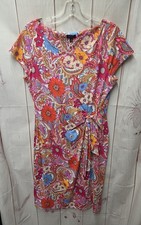 Talbots Size M Pink & Blue Floral Womens Dress