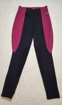 Kerrits Women's Small Performance Knee Patch Riding Tights Black Purple
