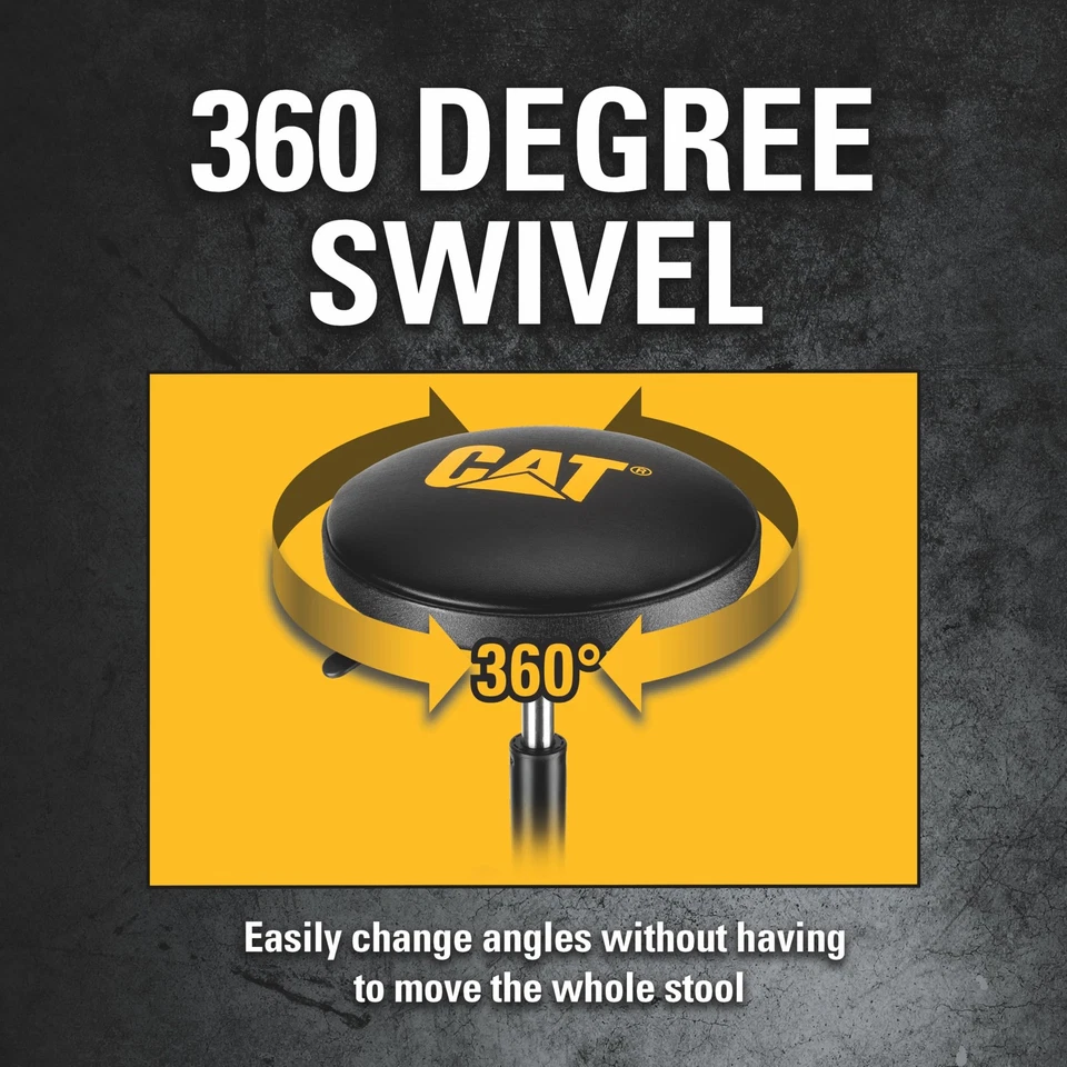 Taburete neumático de taller de alta resistencia, acabado de capa de polvo antiarrugas, negro y amarillo... Foto 4 de 4